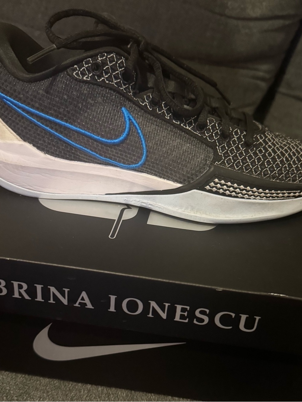 Women's Black Athletic Sneakers with Mint Accent
